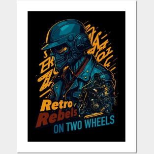 Retro Rebels on Two Wheels! Posters and Art